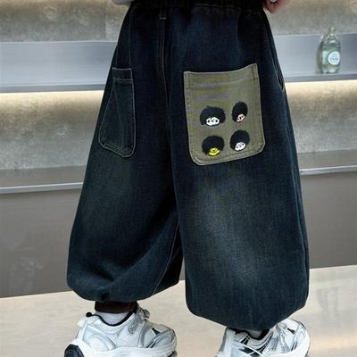 男童加绒牛仔裤一体绒2025新款小童宝宝加厚长裤儿童秋冬帅气裤子