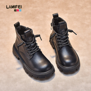 儿童马丁靴2025秋冬新款加绒加厚男童靴子二棉中大童冬季女童短靴