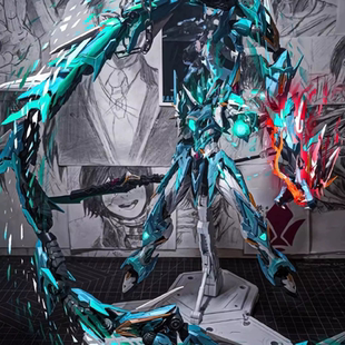 三国机甲摩动核白起敖丙曹仁高达模型盲盒MG命运七剑男孩拼装玩具