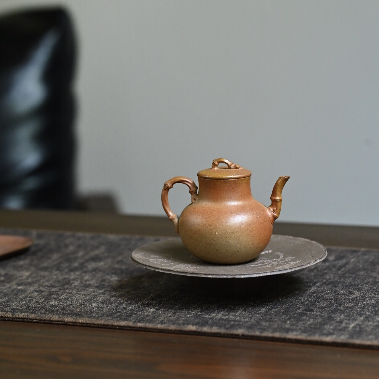 宜兴紫砂壶全手工福禄葫芦段泥柴烧小容量110cc 精品小壶泡茶器