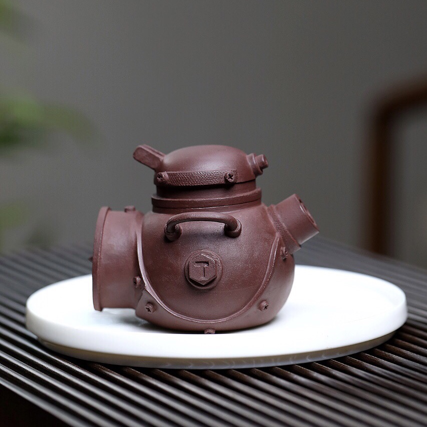 谢尔曼坦克紫砂壶正宗宜兴原矿紫泥容量180CC手工制作家用送礼