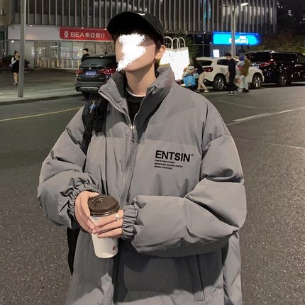 棉服男款冬季潮流宽松立领棉衣加厚羽绒服棉袄潮牌晋江面包服外套