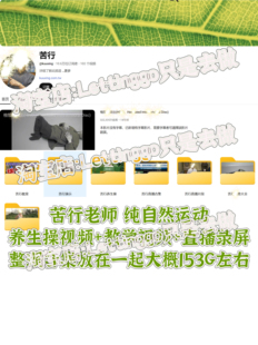 苦行老师自然运动 养生操+教学视频+直播录屏 视频资料整理合集