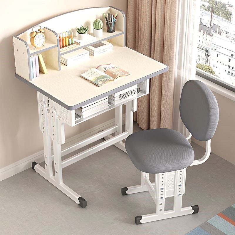 儿童学习桌椅中小学生课桌椅男女孩子写字作业书架桌椅教室可升降