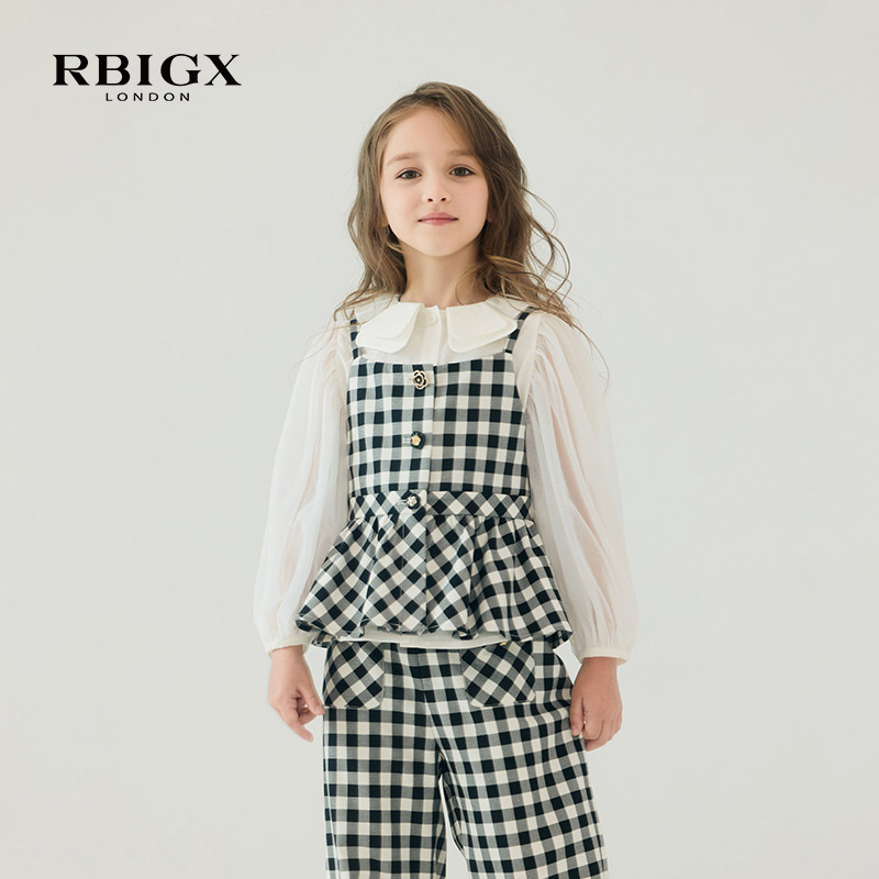 RBIGX瑞比克童装秋季新款装饰扣女童设计感吊带背心马甲