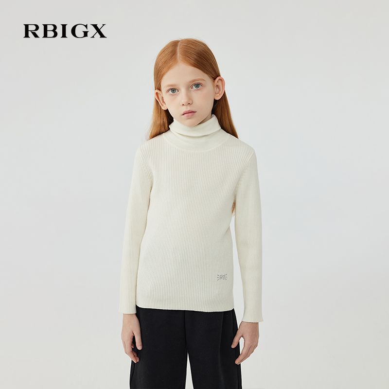 RBIGX瑞比克童装25冬加厚羊毛衫男女童高领针织羊绒打底套头毛衣