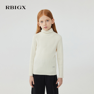 RBIGX瑞比克童装25冬加厚羊毛衫男女童高领针织羊绒打底套头毛衣