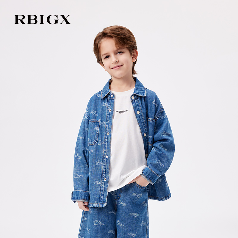 【商场同款】RBIGX瑞比克童装2025秋季新款帅气百搭潮流男童衬衫