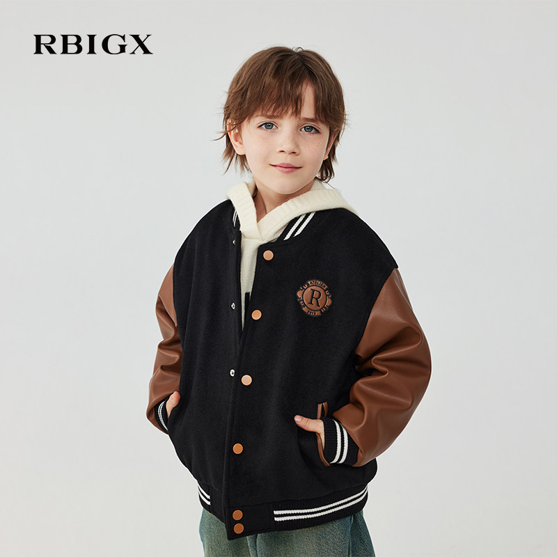 RBIGX瑞比克童装2025冬季新款羊毛保暖帅气洋气贴布绣棒球外套,童装/婴儿装/亲子装,普通外套,淘宝优惠券,粉丝福利购,淘宝优惠卷