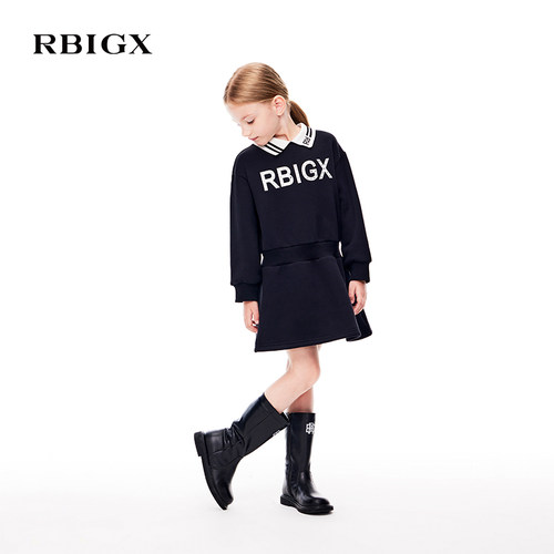 RBIGX/瑞比克印花烫钻连衣裙