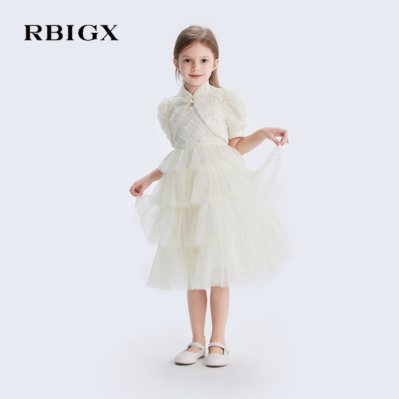 RBIGX瑞比克童装2025春季新款女童连衣裙中式潮流儿童公主裙