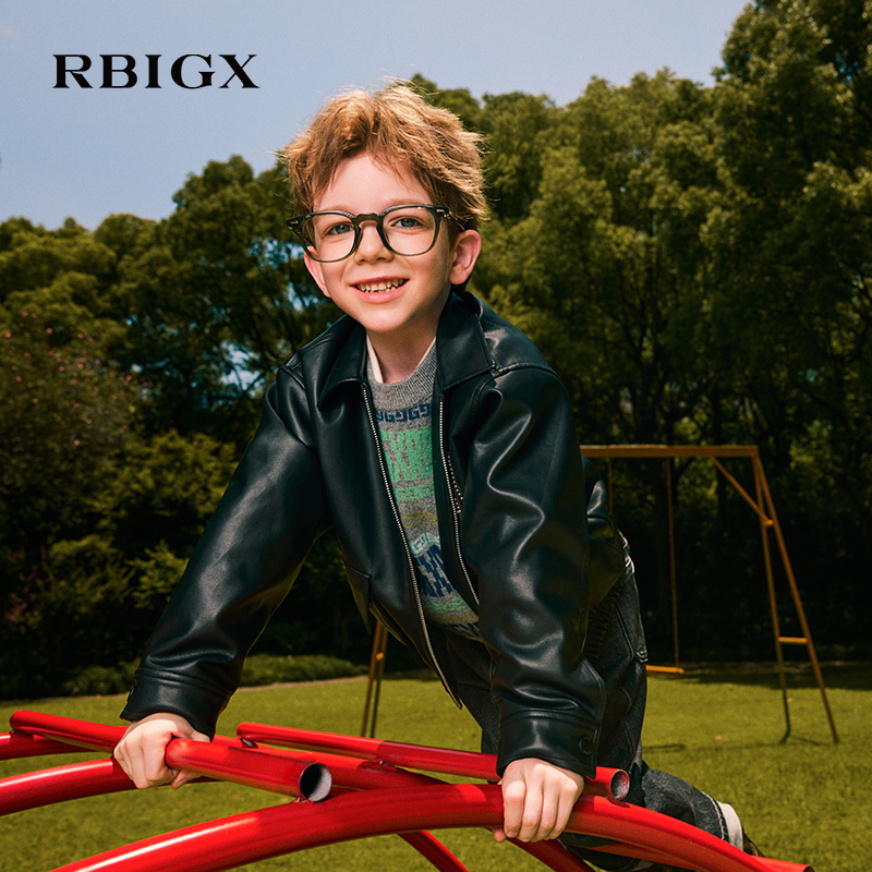 [商场同款]RBIGX瑞比克童装2025秋季新款百搭帅气休闲儿童皮衣