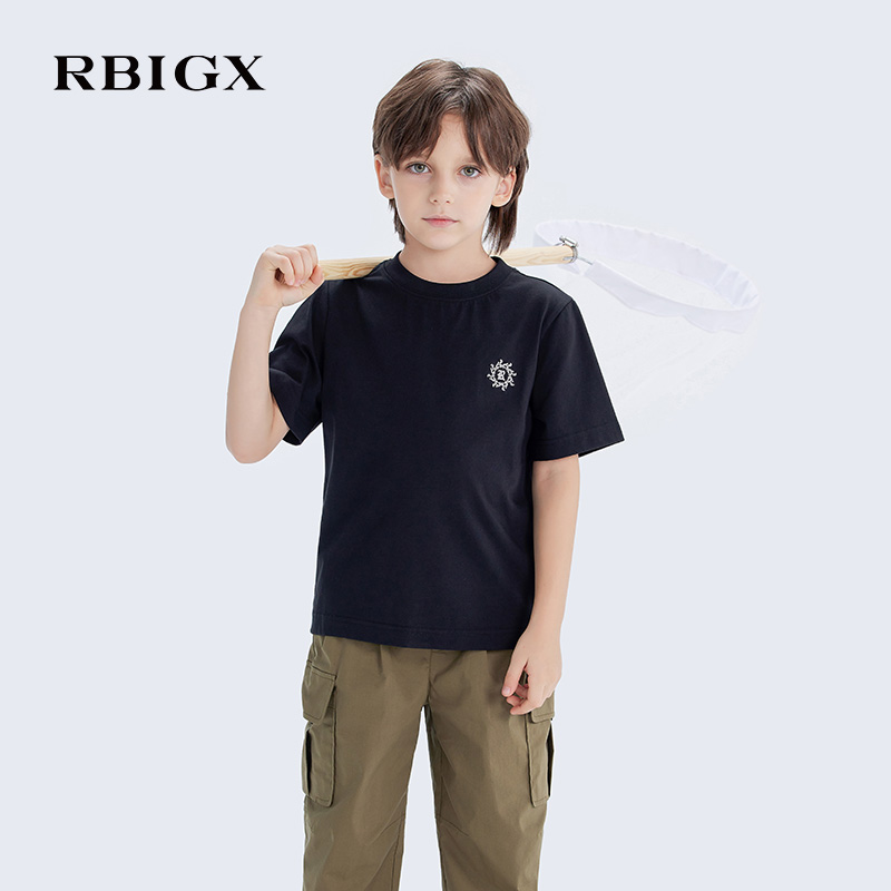 【索罗娜凉感抑菌】RBIGX瑞比克童装2025夏季短袖圆领百搭短袖t恤