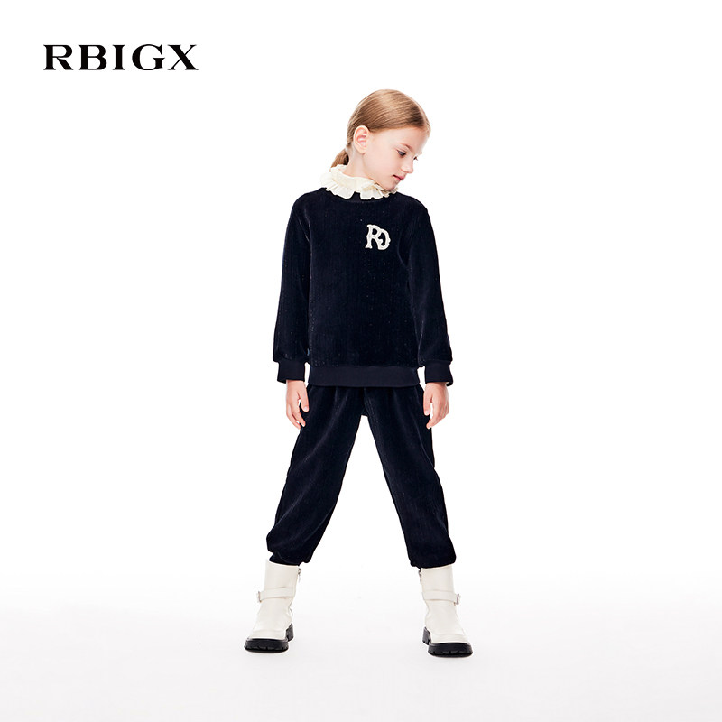 RBIGX瑞比克童装冬季新款女童休闲银丝银丝灯芯绒运动裤