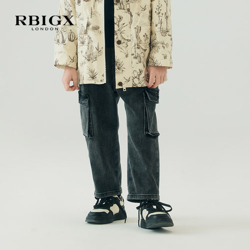 RBIGX瑞比克童装多袋大口牛仔裤