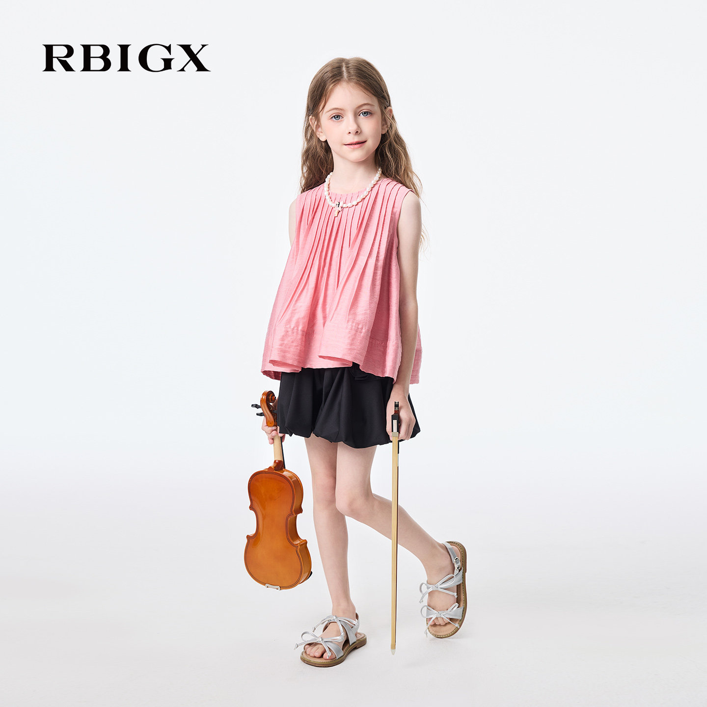 RBIGX瑞比克女童法式复古背心图片