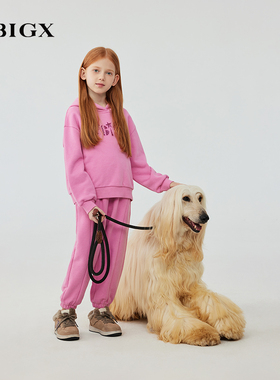 RBIGX瑞比克童装冬季新款珠片绣束口恒温暖皮设计感运动裤