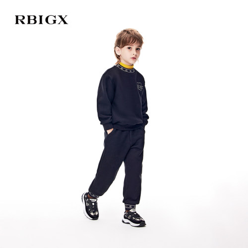 RBIGX瑞比克童装冬季潮流帅气洋气提花收口帅气裤子运动裤