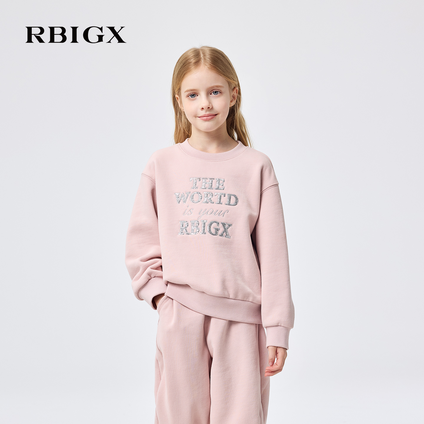 【商场同款】RBIGX瑞比克童装2025冬季新款加绒保暖长袖甜美卫衣