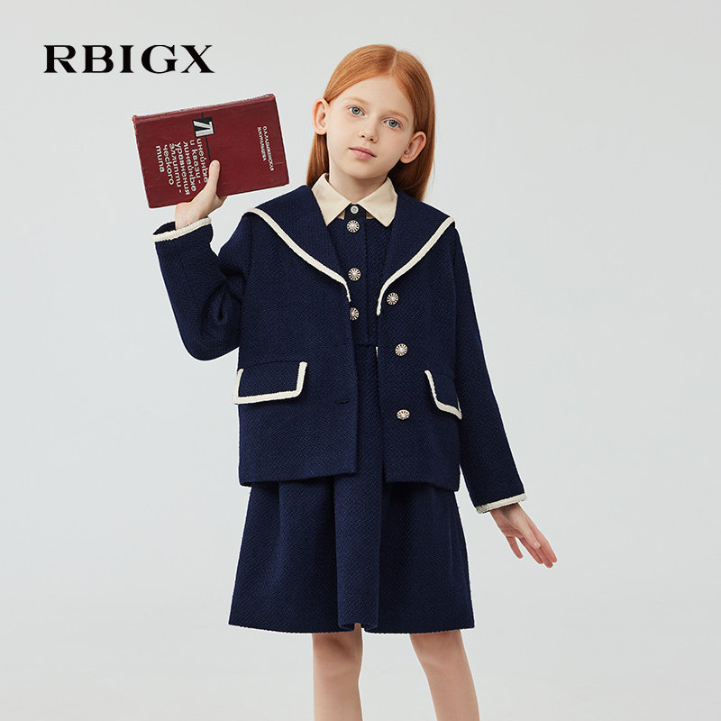 RBIGX瑞比克童装2025冬季新款学院风小香风甜美女童海军领外套,童装/婴儿装/亲子装,普通外套,淘宝优惠券,粉丝福利购,淘宝优惠卷