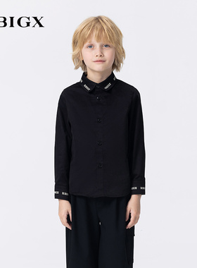 RBIGX瑞比克童装2025秋季新款儿童百搭潮流精致印花全棉衬衫