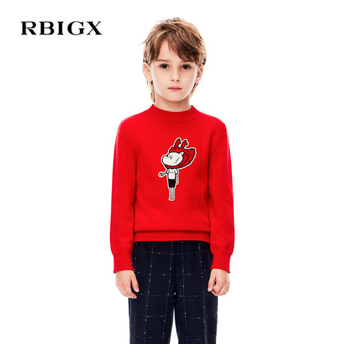 RBIGX/瑞比克小龙人图案针织衫