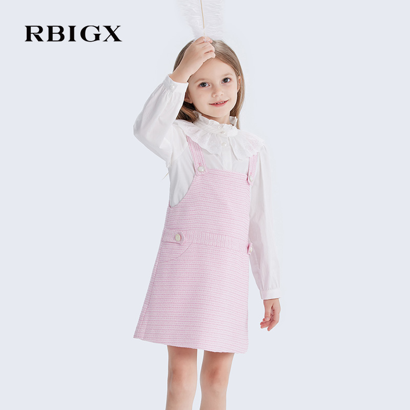 RBIGX瑞比克童装2025春季新款女童连衣裙儿童吊带小香风公主裙