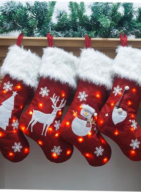christmas decoration tree Luminous stocking gift bag 圣诞袜