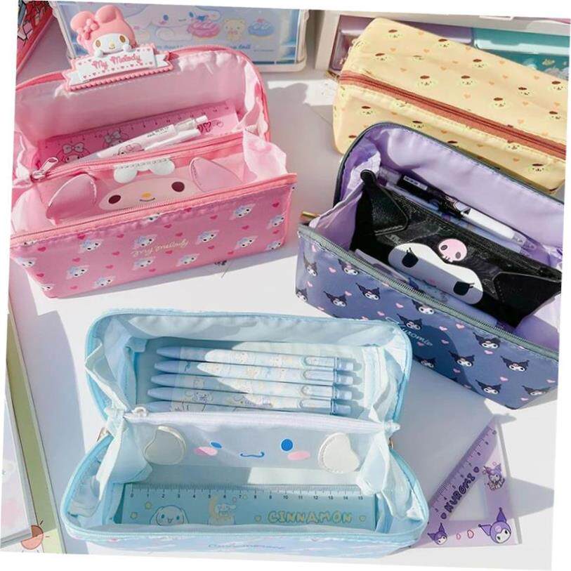 Sanrio Large Capacity Pencil Case Kawaii Cinnamoroll Melody