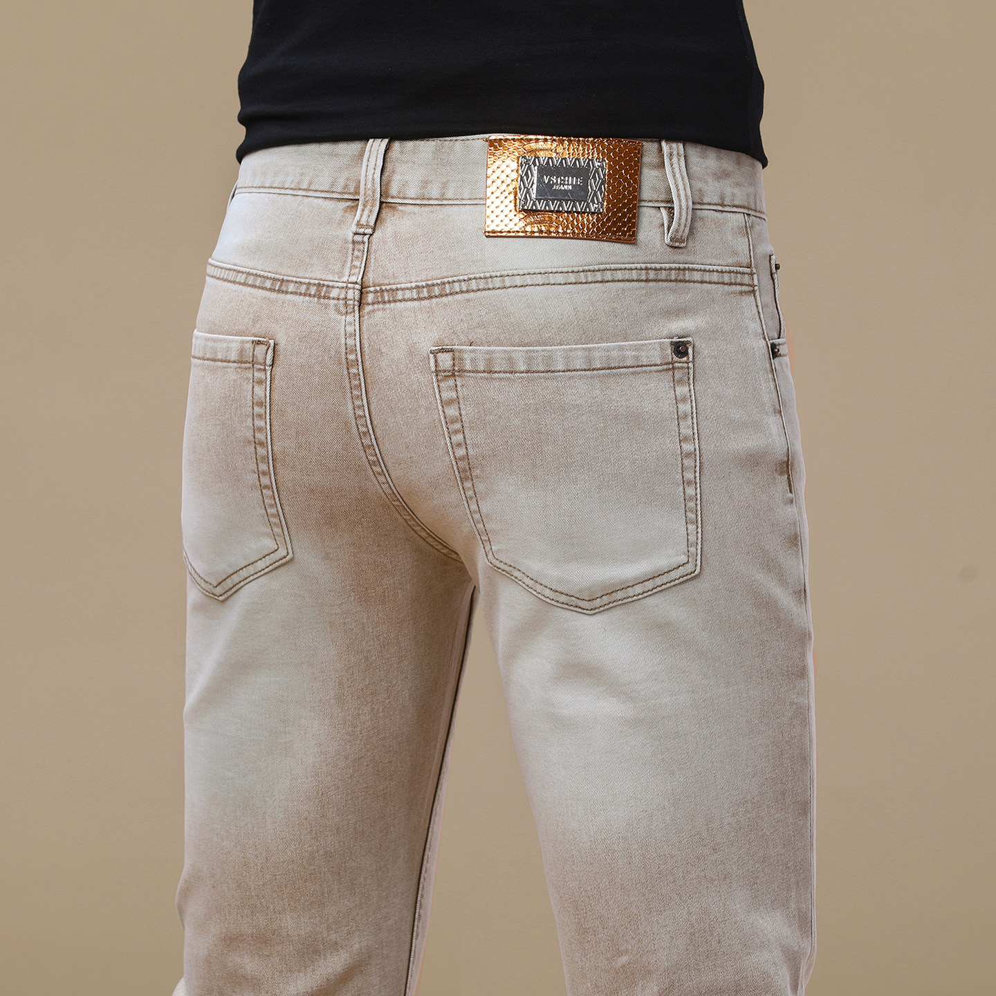 法国进口春夏款水洗高端牛仔裤男士2026新款修身小脚弹力高端潮牌