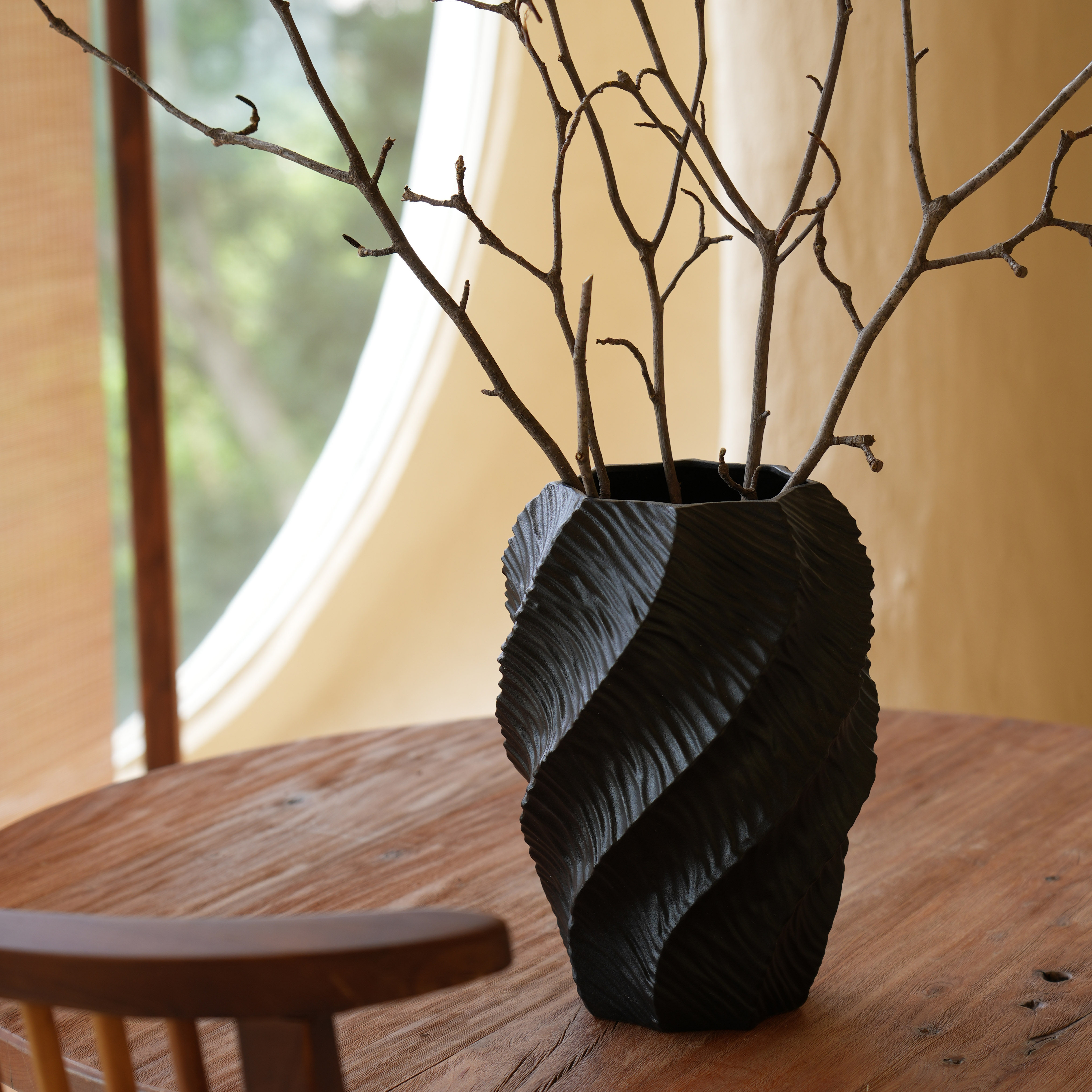 寂器陶瓷花瓶大口径黑白色侘寂风水培复古新中式样板间摆件高级感,鲜花速递/花卉仿真/绿植园艺,花瓶,淘宝优惠券,粉丝福利购,淘宝优惠卷