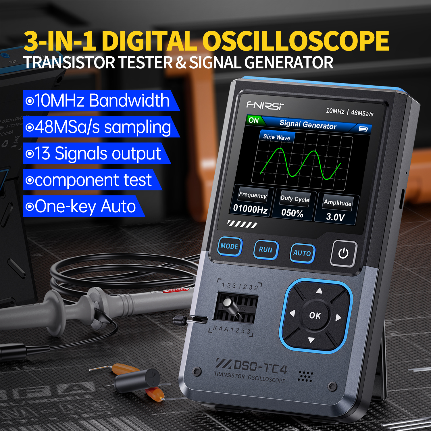 FNIRSI DSO-TC4 3 in 1 oscilloscope&Signal Generator&LCR Test