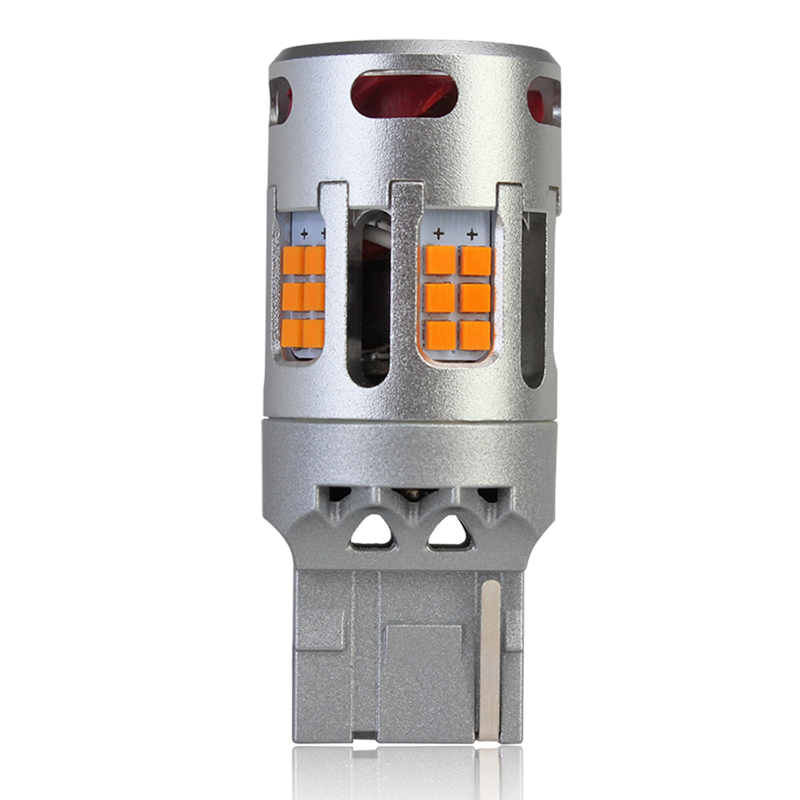 汽车改装LED转向灯灯泡T20 PY21W超亮解码防频闪T15转弯双闪灯12V