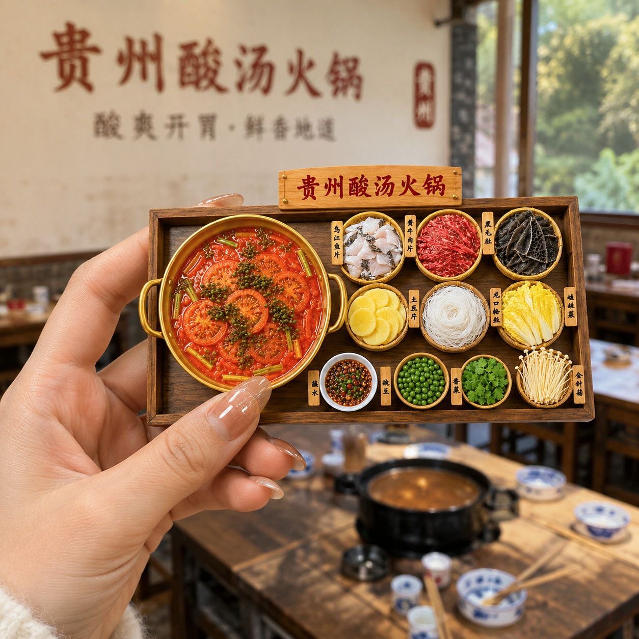 冰箱贴酸汤火锅树脂浮雕磁吸冰箱