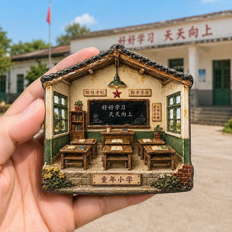 冰箱贴树脂浮雕磁吸冰箱贴怀旧家