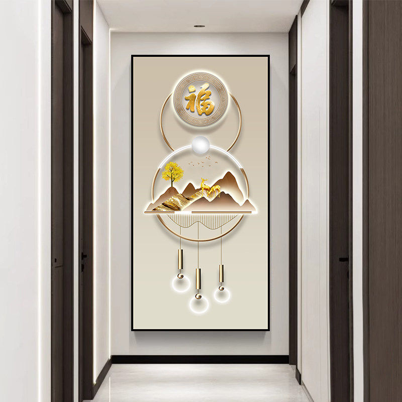 入户玄关装饰画3d立体自粘墙贴走廊过道背景墙壁画挂画贴画墙纸