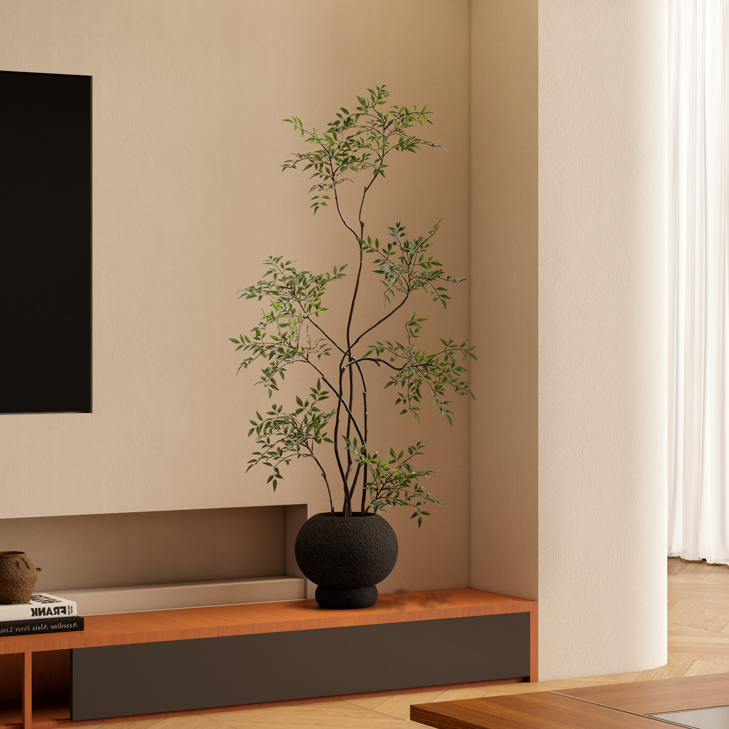 仿真绿植高端品质中古客厅南天竹