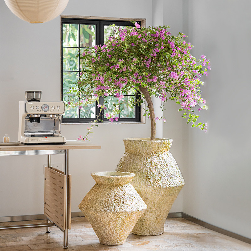 氧化镁泥植物盆透气软装陈设