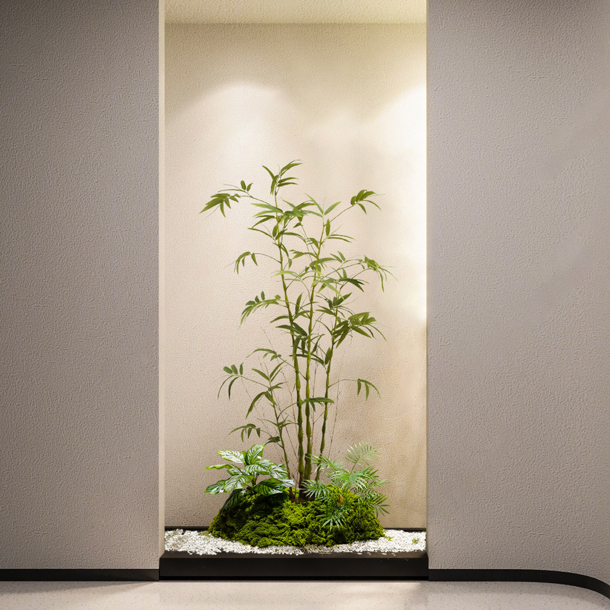 森空间彷真绿色植物竹子造景大南天竹落地微景观软装搭配好物入户