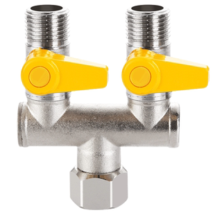 三通分水阀角阀一进二出三出双控带开关水龙头一分二分流器四通阀