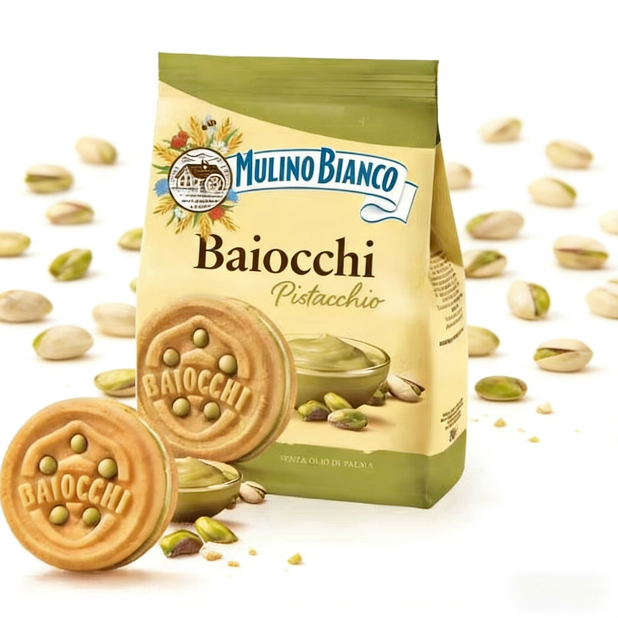 意大利进口Baiocchi百味来开心果酱夹心饼干办公休闲零食