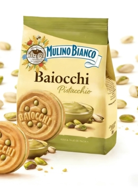 意大利进口Baiocchi百味来开心果酱夹心饼干办公休闲零食