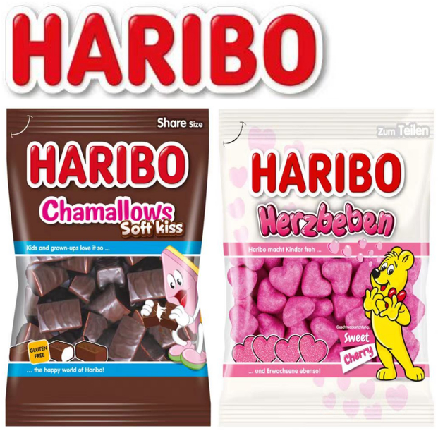 德国进口哈瑞宝HARIBO脆皮巧克力棉花糖天使之吻夹心软糖休闲零食