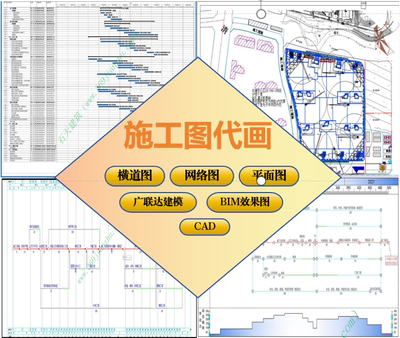 代做施工组织设计进度计划横道图网络图三维场布图平面布置图动画