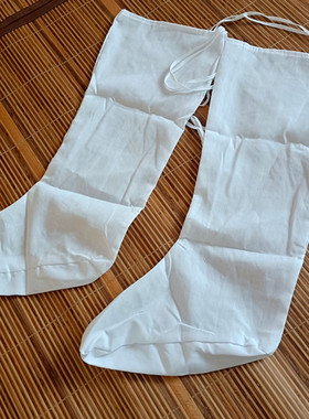 小生布袜子女古装汉唐棉布戏曲袜十方鞋袜白色云袜道士绑腿长袜男