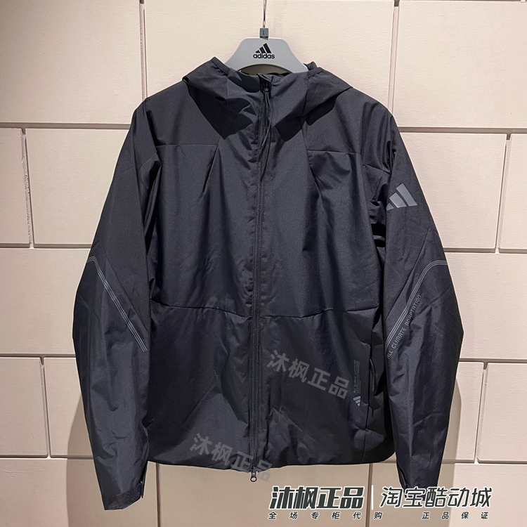 阿迪达斯加绒棉衣连帽男保暖外套