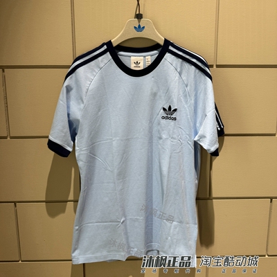 阿迪达斯三叶草男春纯棉运动短袖