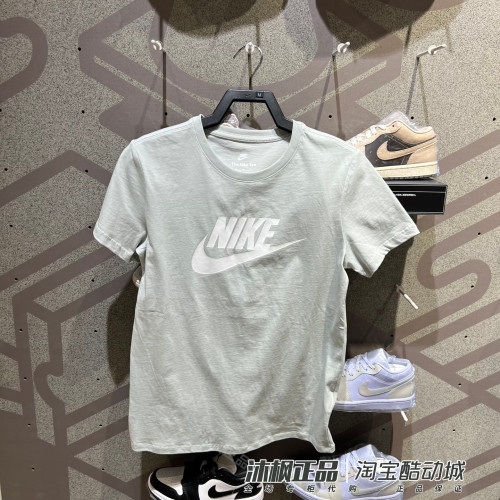 正品耐克短袖女圆领纯棉透气舒适运动休闲半袖T恤 DV6095-100-010