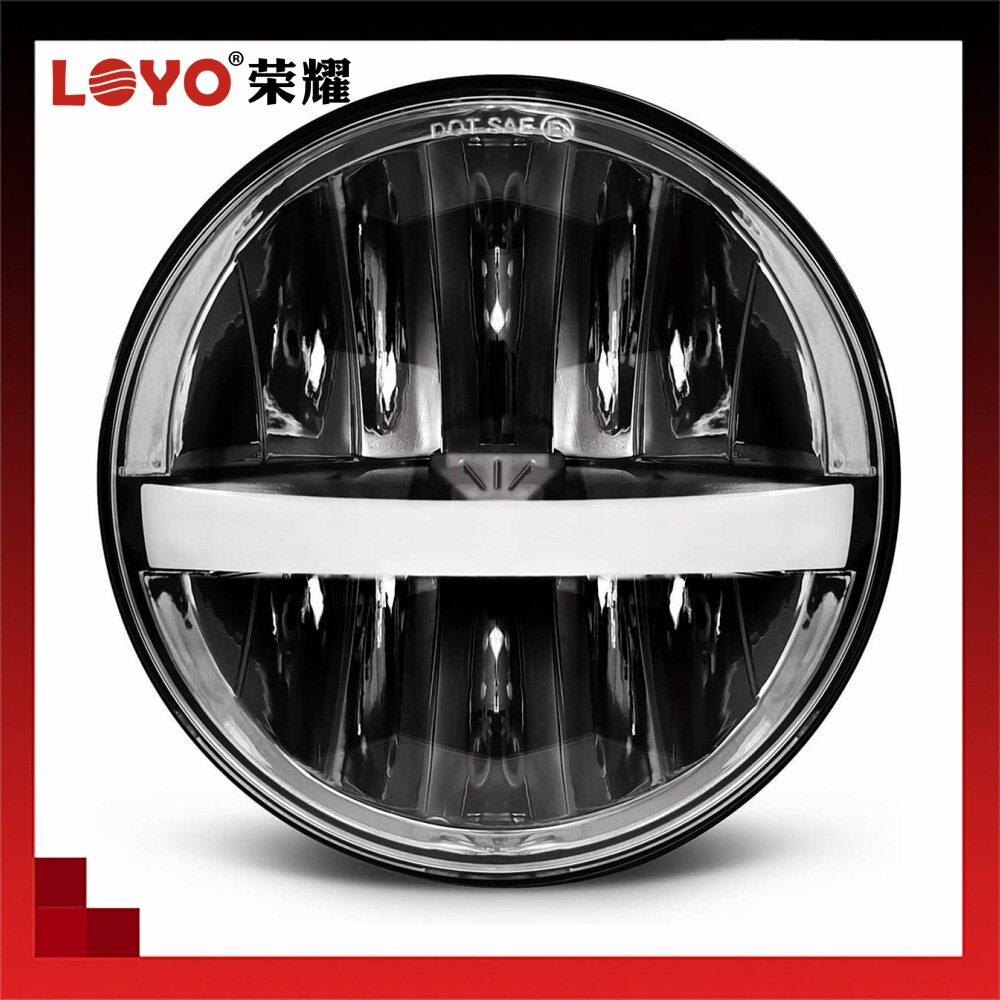 5.75寸哈雷前大灯LED改装大灯30W哈雷机车改装前照灯远近灯光