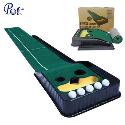 PGK 室内高尔夫推杆练习器迷你果岭毯套装训练垫golf putting mat